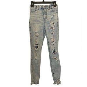 American Eagle Curvy Super Hi-Rise Jegging Distressed Jeans Women's Size 2